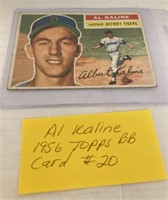 (S) Al Kaline Topps 1956 baseball no 20 card