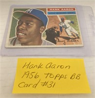 (S) hank Aaron 1956 Topps baseball no 31 card