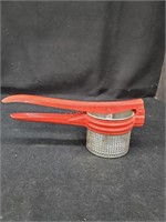 Vintage Red Metal Potato Rice/Masher