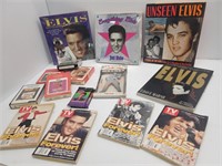 16Pc Lot Elvis Presley Memorabilia Books, 8 track