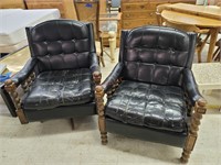 Pair of MCM Solid Chairs 1 Swivels