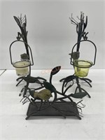 Metal Birds’ Tree Candle and Napkin Holders