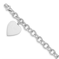 Designer 14k Gold Heart Toggle Link Bracelet