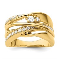 Designer Crossover Diamond Ring 14k Gold