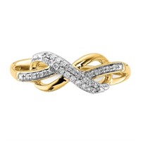 Diamond Infinity Ring 14k Yellow Gold