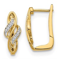 Diamond Infinity Hinged Hoop Earrings 14k Gold