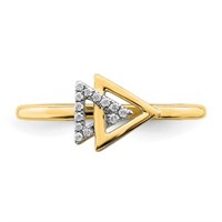 Designer Diamond Triangle Ring 14k Yellow Gold