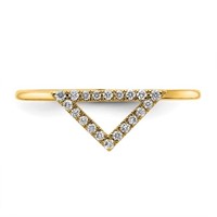 14k Yellow Gold and Diamond Triangle Ring