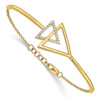 Designer 14k Gold & Diamond Triangle Bracelet