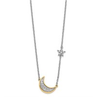 14k Two-Tone Gold & Diamond Celestial Necklace