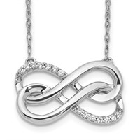 Diamond Double Infinity Necklace 14k White Gold