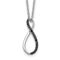 14k White Gold & Black Diamond Slide Necklace
