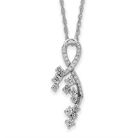 Crossover Scatter Diamond Necklace 14k White Gold