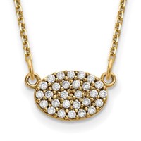 14k Yellow Gold & Diamond Cluster Necklace