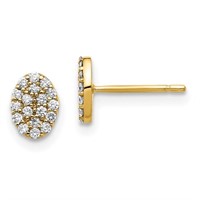 14k Gold and Diamond Cluster Earrings