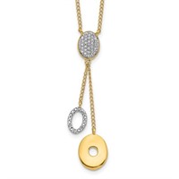 Modern Pave Diamond Drop Necklace 14k Gold