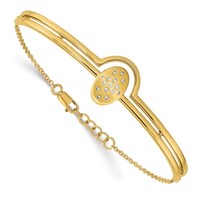 Modern Diamond Bangle Bracelet 14k Gold