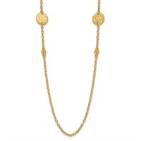 Italian 14k Yellow Gold Coins Necklace 24"