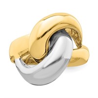 Italian 14k Gold Two-Tone Knot Statement Ring
