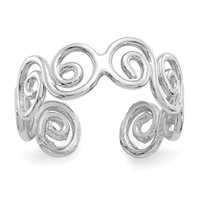 14k White Gold Swirl Design Toe Ring
