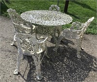 5-Piece Victorian Cast Aluminum Table & Chairs