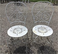 (2) Metal Ice Cream Parlor Style Chairs