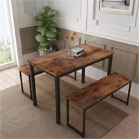 AWQM Dining Table Set w/ Benches