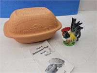 Schlemmer Topf  Terracotta pot &Fern  Rooster