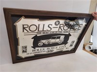 ROLLS  ROYCE Mirrored advertising sign 35 x 25"h