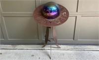 Glass Ball in Metal Stand Yard Decoration