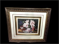 Peggy Thatch Sibley Magnolias and Grapes Framed