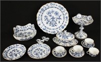 Meissen Blue Onion Porcelain Group w/ 15 Pieces