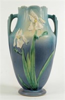 Roseville Pottery Iris Vase in Blue Shape 929-15"