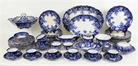 Till and Sons Cecil Flow Blue Dinner Set w/ 84 Pcs