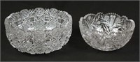 Libby Fern 8" Bowl and 9 3/4" ABP Cut Glass Bowls
