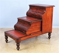 American Classical Mahogany Bed-Step Commode