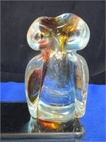 Heavy Glass Owl Figurine