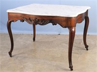1850s Rosewood Marble Top Center Table