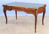 Louis XV Style Library Desk w/ Bronze Ormolu Decor