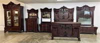 Carved Mahogany 5 Pcs. Bedroom Suite C. 1900