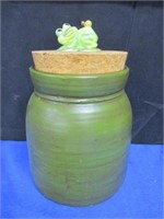 Ceramic Jar With Lid Frogs & Snails