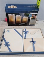 Battery Candles & Stationary Set