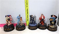 5 Elvis Battery Operated Musical Figurines. "Blue