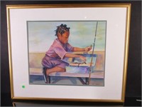 Child Fishing painting