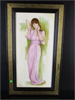 Lady in Pink painting