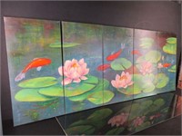 "Pond Flowers" painting