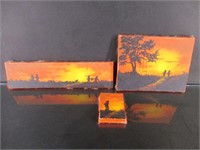 Sunset children painting