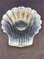 Blue Opalescent Large Shell Bowl
