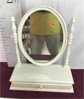 Vintage Dresser Top Mirror With Drawer