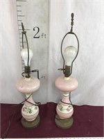 Gorgeous Vintage Porcelain And Brass Lamps